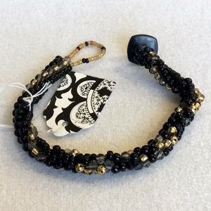 FINAL SALE PRICE CL Designs Blk/Gld Contrasting Sparkle Bracelet